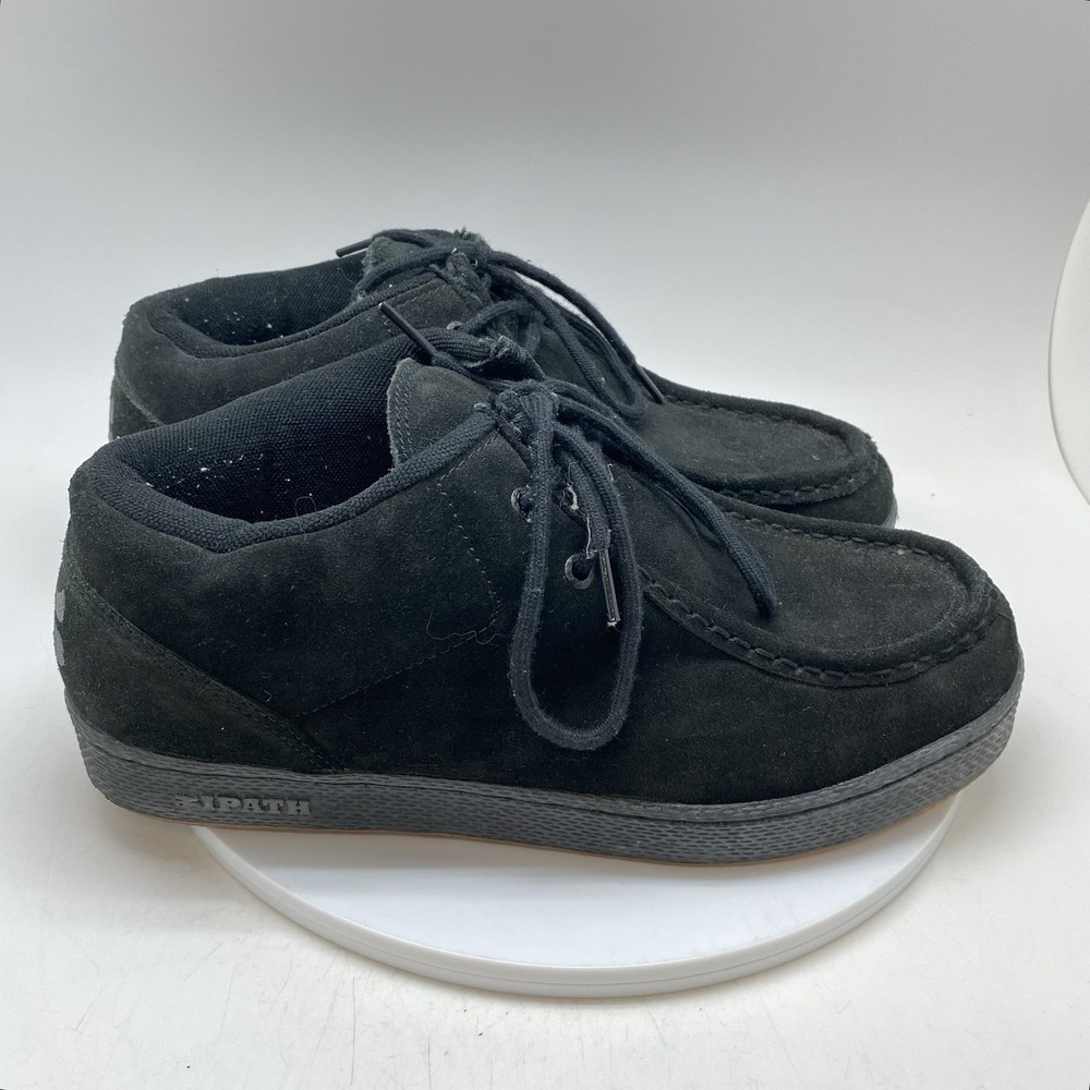 iPath Cats Shoes Mens 12 Black Suede Skate Thick Tongue Moc Toe Loafers Y2K